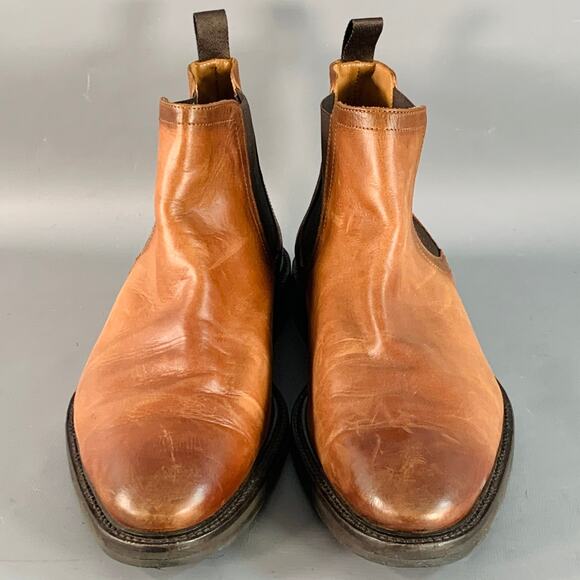 ANTONIO MAURIZI Size 13 Brown Leather Ankle Chelsea Boots - Picture 4 of 10